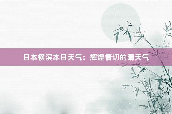 日本横滨本日天气：辉煌情切的晴天气